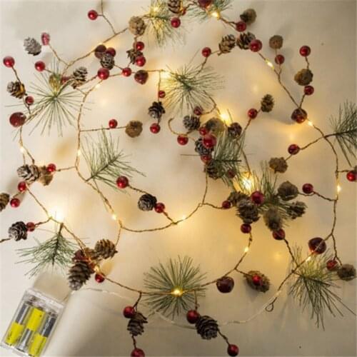 Christmas Decorations for Home 2m 20 Led Copper Wire Pine Cone Led Light Christmas Tree Decorations Kerst Natal New Year 2022