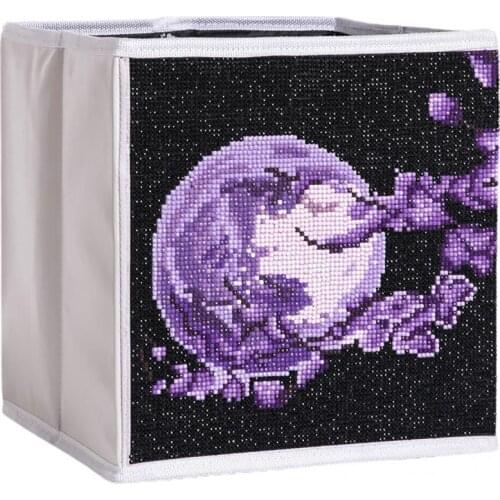 DIY Diamond Painting Box 5D Cube Folding Moon Embroidery Storage Bag Home Decor