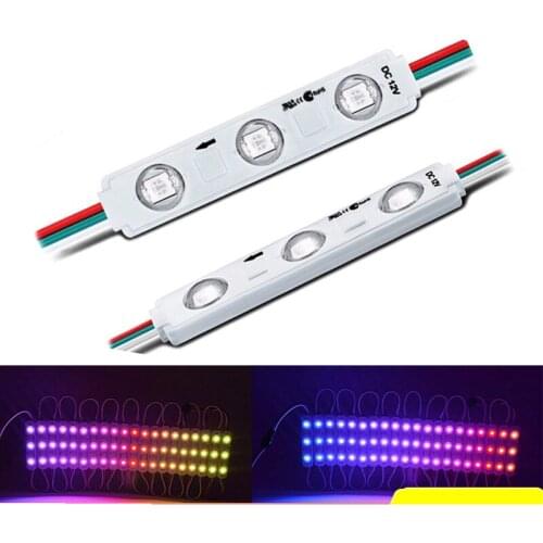 SMD5050 IC1903 WS2811 Led RGB Module full color injection convex len module RGB colorful programmable 12V LED light string
