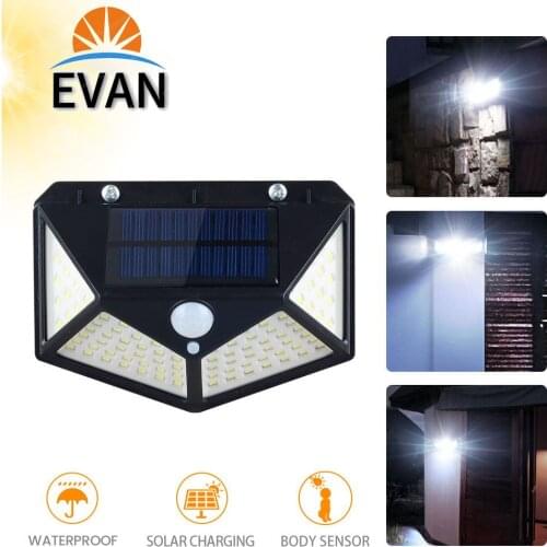100 LED Solar Light Outdoor Waterproof With 3 Light Mode PIR Motion Sensor Solar Lamp Sunlight Powered for Garden Decoration