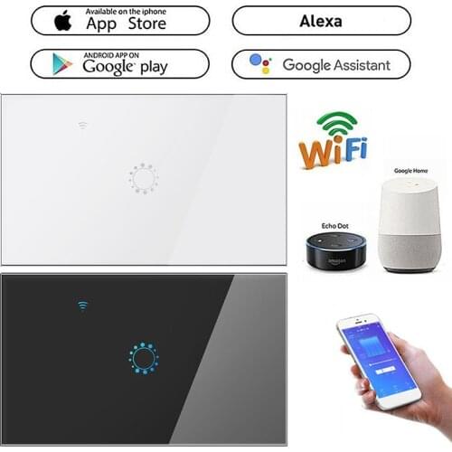 EweLink EU/US Standard 1/2/3 Gang Smart Switch Wifi Touch Switch Glass Panel Smart Wall Light Switch Work With Alexa Google Home