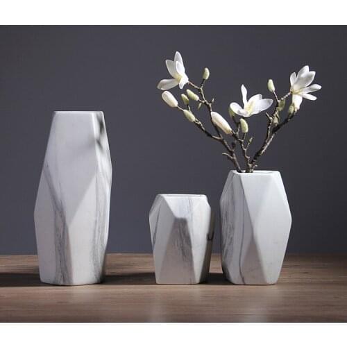 1pc Marbled Design Flower Vase Ceramic Vase Home Decor Centerpiece Tabletop Vase Porcelain Hydroponic Container