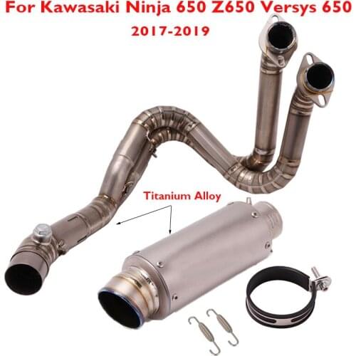 For Kawasaki Ninja 650 Z650 2012-2019 Titanium Alloy Exhaust System Muffler Escape Tip Headear Connect Link Tube Exhaust Pipe