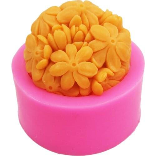 Jasmine Flower Silicone Soap mold Lotus Seed silicone 3D Molds handmade mould DIY Craft molds S642