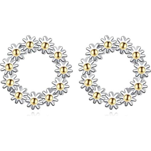 925 Sterling Silver Sun King Stud Earrings For Women Casual Style Girl Earings Personality Jewelry