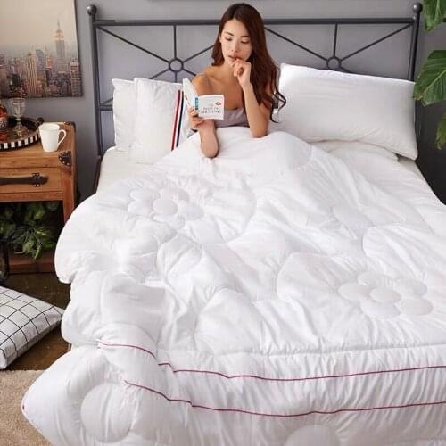 2~4kg Polyester Down thick warm Quilt Duvet King Queen Twin size Beige/white/pink Luxury Winter Blanket bedding Comforter Filler