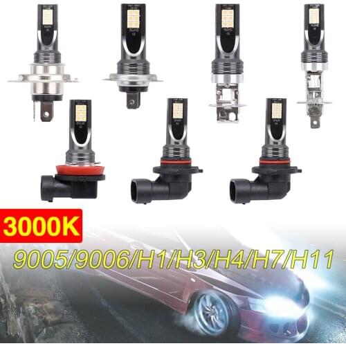 2pcs H11 / H8 / 9005 / 9006 / H1 / H3 / H7 SMD Lights 1200LM 3000K Golden Light Driving Running Car Lamp Auto Light Bulbs
