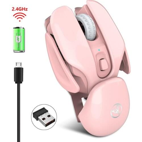 2021 New Computer Attachment 2.4GHz Wireless Optical Mouse Mute Mice USB Rechargeable Ergonomic Optical Gaming Mouse