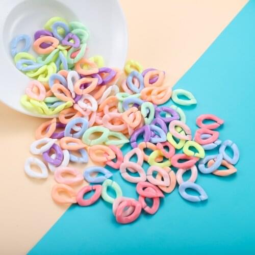 100Pcs/Lot Colorful Twisted Acrylic Link Chain Assembled Parts Beads for DIY Necklace Jewelry Making Findings Accessories