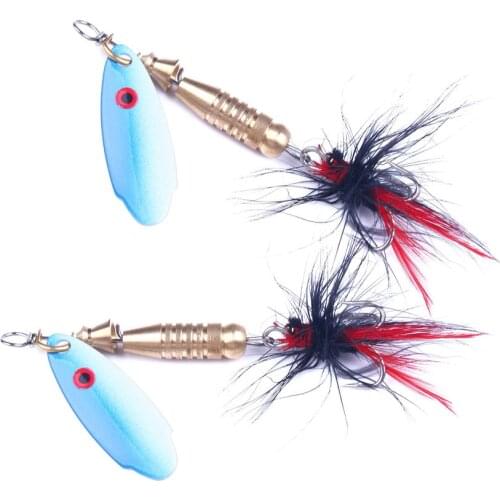 6g Spinner Spoon Fishing Lures Feathered Hook Artificial Bait Metal Fishing Tackle Sequins Bait for Trout Bass