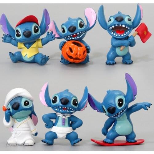 8/6pcs Disney Stitch Figurines Set Anime Stitch Figures Home Party Supply Birthday Cake Decoration Doll Christmas Gifts for Kid
