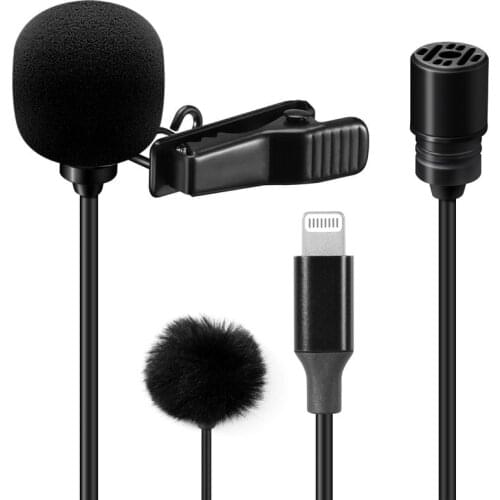Sairen Digital Lavalier Microphone Interview Conference Live Vlog Record Mic with Lighting Type-C Port for iPhone Andriod