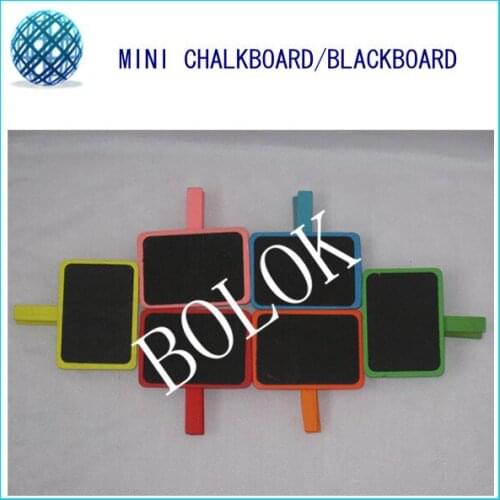 Free shipping 300pcs/lot Mini wooden colorful blackboard clips