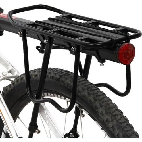 Black Bike Quick Release Luggage Cargo Seat Post Carrier Rear Rack Fender Aluminum Alloy Frame Carrier Holder Mount Bicycle Tool