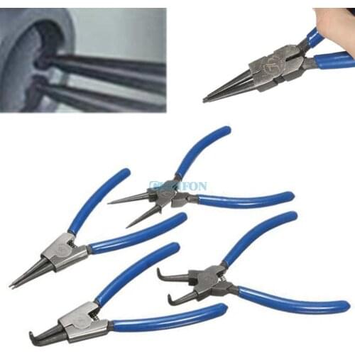 DHL 50Set *4Pcs Circlip Plier Set Internal External Straight Curved Snap Ring Pliers 6