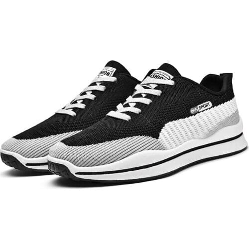 Breathable Flying Woven Mens Sneakes Running Shoes 2021 Summer Autumn Air Mesh Casual Shoes Sports Fashion Zapatillas Hombre