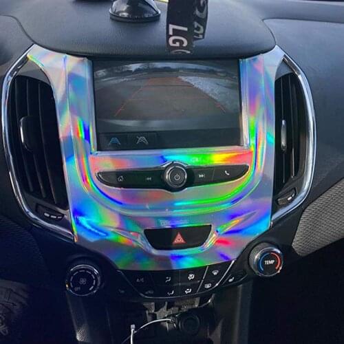 Holographic Chrome Laser Silver PVC Vinyl Wrap Sticker Sheet Bike Motorbike Car Interior Sticker Films Color Change Decals
