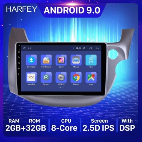 Harfey Android 9.0 10.1inch car GPS Radio Head Unit Touch Screen for 2007-2013 HONDA FIT JAZZ RHD Bluetooth Music WiFi OBD2