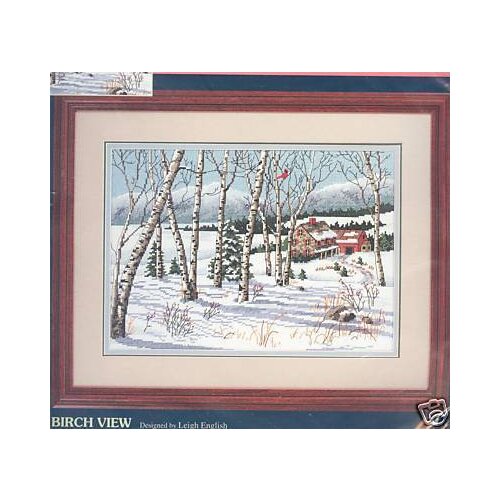 COTTON top quality lovely nostalgic counted cross stitch kit Birch View Dim 13627 winter snow