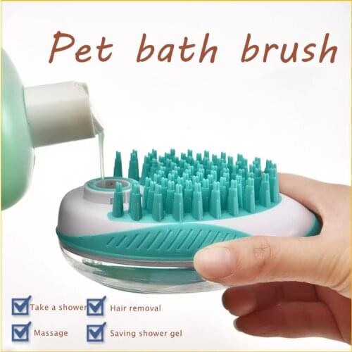 Pet Grooming Kit Pet Hair Removal Brush Soft Comfortable French Bulldog Dog Bath Brush Dog Grooming Supplies Cat Massage Brush