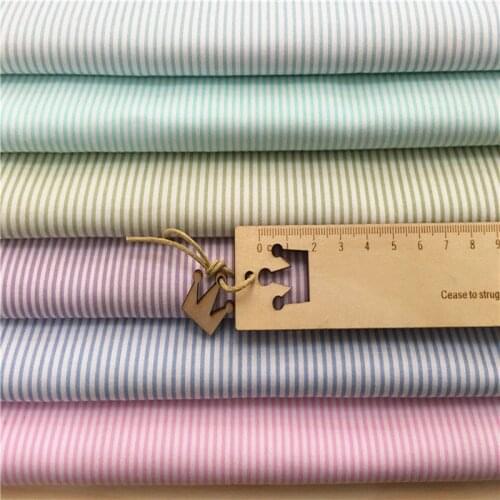Pretty 6 Candy Colors Thin Stripe Printed 100% Cotton Fabric 50x160cm patchwork quilting bedding baby cloth home decoration