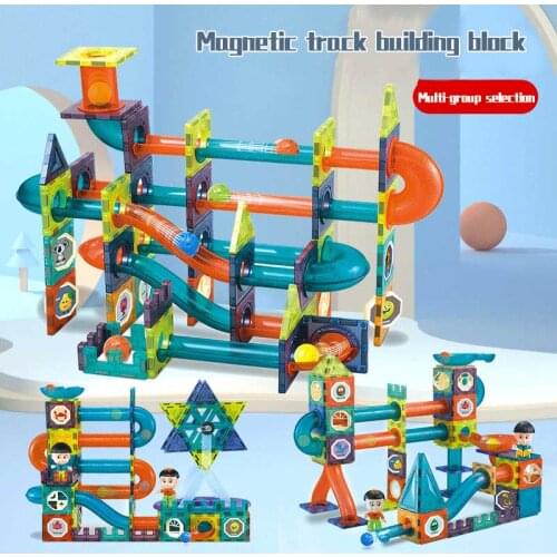 Creative Magnetic Building Blocks Toys Magnet Maze Ball Track Blocks Magnetic Funnel Slide Blocks Educational Toys For Children