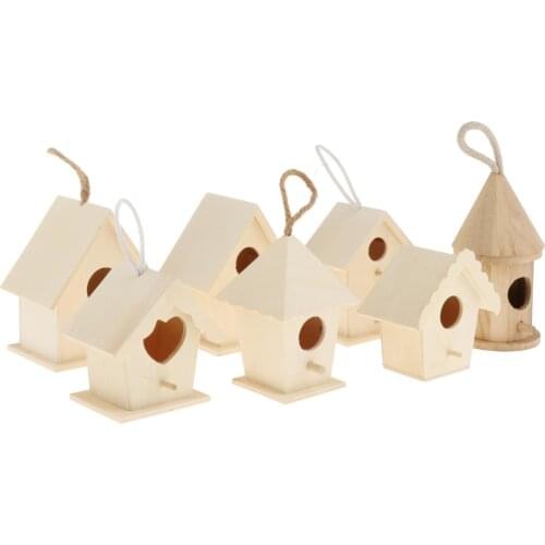 Creative Balcony Hanging Wooden Bird House Breeding Cage Box Nest for Robin