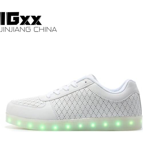 IGxx Adult LED Shoes For Men LED Light Shoes Women Glowing Luminous LED Kids Shoes LED Adult LED Sneakers USB Recharging