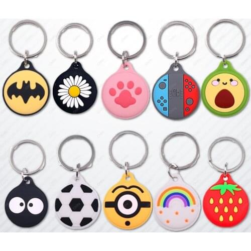 Cute Cartoon Liquid Silicone For Airtag Case Protective Silicon Cover For Apple Airtags Holder KeyChain Shell Air Tag Tracker
