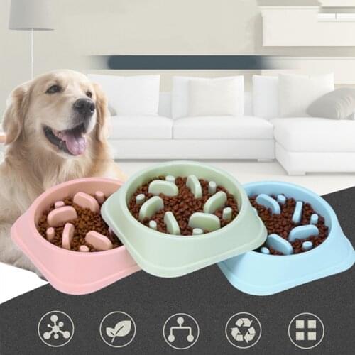 Pet Slow Eating Dog Bowl Slow Feeder Dog Food Bowl Hard Plastic Dog Slow Feeder Cat Pet Feeder NonSlip Anti Gulping Feeder Bowl