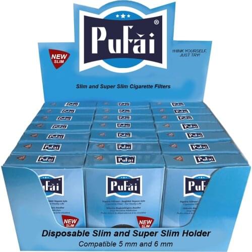 Pufai Reusable Slim Cigarette Filters Compatible 5 mm 6 mm 525 Piece 21 Turquoise Boxes