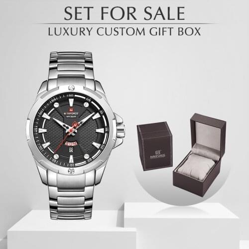 Men’s Watches Set for Sale NAVIFORCE Analog Watch Men with Box Stainless Steel Waterproof Quartz Wristwatch Relogio Masculino