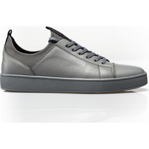 Men Gray, Indoor Outdoor Leather Shoes, the Ankle Wraps mould, Natural Anti-Slip Rubber Sole, 4 seasons For Comfortable, Modern Design Good Quality Workmanship