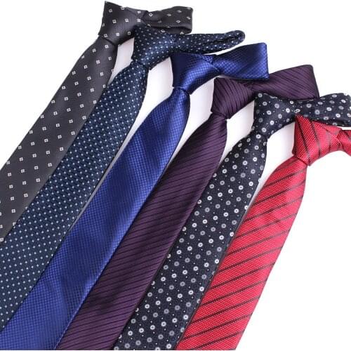 Mans Tie fashion classic ties for men Gentlemen woven neckties Dots striped Silk Polyester Necktie For Wedding Wholesales