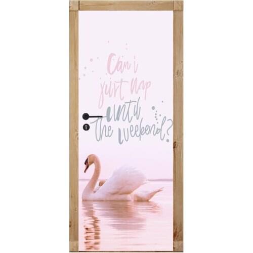 Animal Door Sticker Easter Day Theme Self-adhesive PVC London Decor Wallpaper Refrigerator Sticker for Bedroom Home Decoration