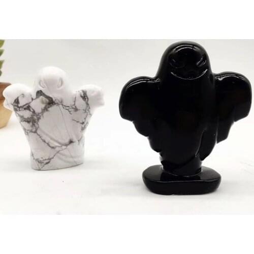 Natural White Turquoise Quartz specter Carved Crystal Handmade Crystal Energy Home Ornaments Healing Decoration Stones 1pcs