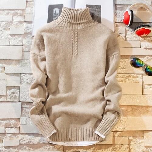 2020 New Winter Thick Warm Cashmere Sweater Men Long Sleeve Turtleneck Mens Pullover Sweaters Top Quality Soft Warm Pull Homme