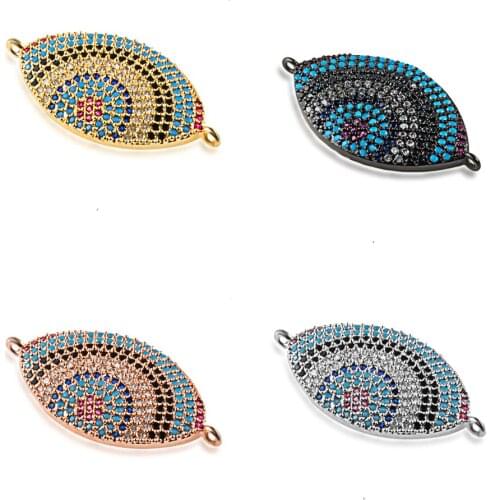 NEW Charm Rainbow Color Zircon Pave Classic Charm Jewelry Connector DIY Crafts Bracelet Necklace Accessories Wholesale