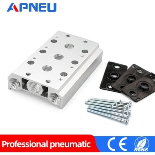 Pneumatic Solenoid Valve Manifold 4V210-08 4V220-08 Base Board Air Exhaust Plate Airtac Type 4V200 200M 4F 6F 8F 10F 12F