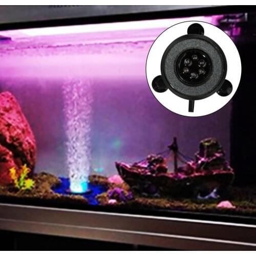Underwater RGB Fish Tank Air Curtain Bubble Light 6 Color Changing LED Submersible Aquarium Decorate Light