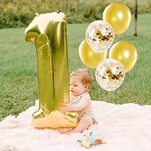 Baby boy girl 1st first one Year old Birthday party decoration favor gift balloon cake topper High Chair banner photo prop