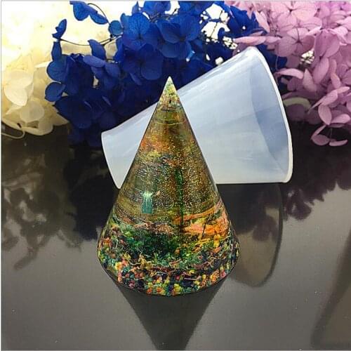 Transparent Silicone Cone - shaped energy tower Mould For Resin Real Flower Jewelry DIY Mould resin molds for jewelry
