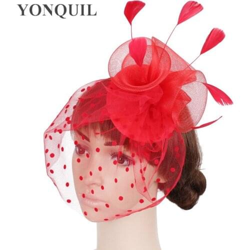 Bridal Married Mesh Fascinator Party Wedding Millinery Wedding Feathers Fashion Hair Accessories Bridal Fancy Hair Accessory