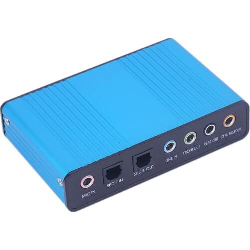 USB 6 Channel 5.1 / 7.1 Surround External Sound Card PC Laptop Desktop Tablet Audio Optical Adapter Card