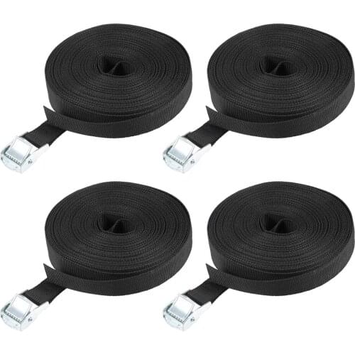 Uxcell Lashing Straps Cargo Tie Down with Lock Buckle Up To 250Kg, Black, Part 11M 4pcs