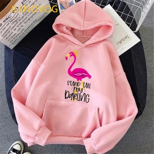 Be Flamazing Flamingo Graphic Print Hoodies Women’S Clothing Gray White Pink Sweatshirt Femme Harajuku Kawaii Clothes Tracksuit