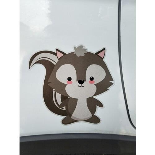 ZTTZDY 14.2cm*13.7cm Cartoon Cute Animal Raccoon PVC Car Sticker YJ1-0111
