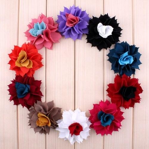 20pcs/lot 2.5" 10 Colors Fashion DIY Mini Artificial Fabric Cotton Flowers For Children Hair Accessories/Christmas Decoration