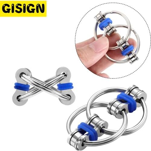 2021 Relief Bike Chain Fidget Toy For Autism Antistress Toys Set Anti Stress Adhd Spinner Key Metal Ring Puzzle Sensory Toys