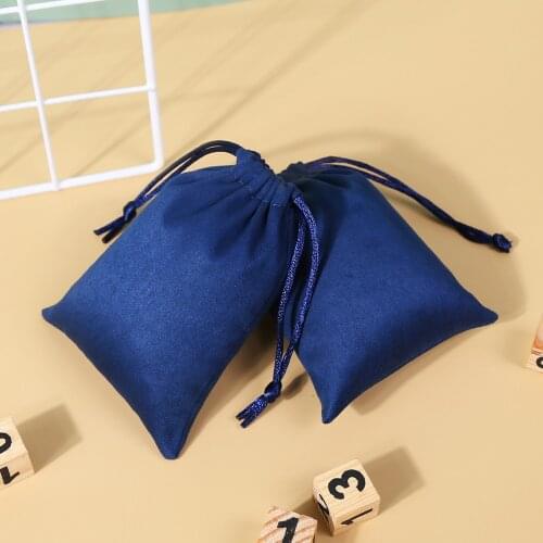 50 Flannel Jewellery Gift Bags Chic Drawstring Pouches Personalized Logo Print Jewellery Packaging For Wedding Party Decoration